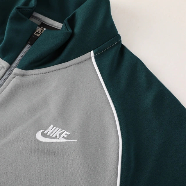 Conjunto de Agasalho Nike Cinza e Verde / 734