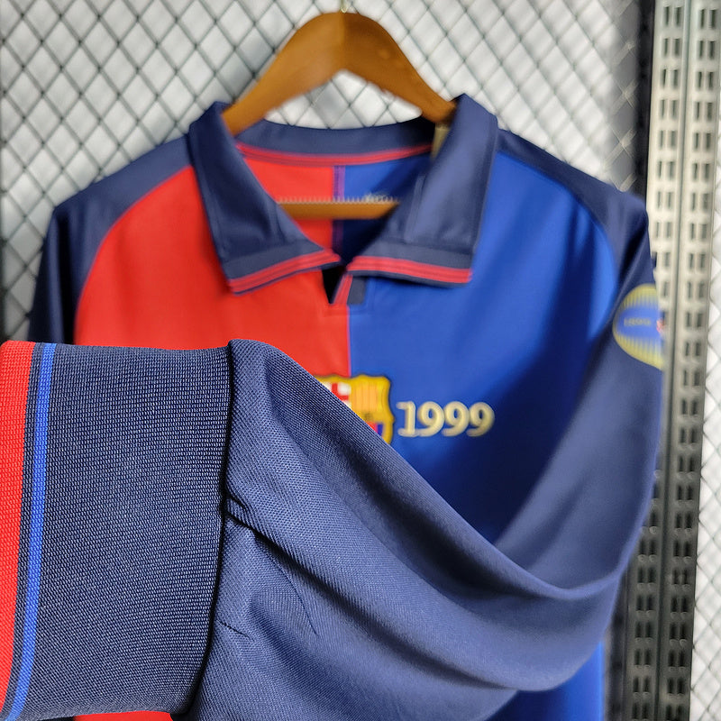 Camisa Barcelona Centenário Manga Longa Retrô