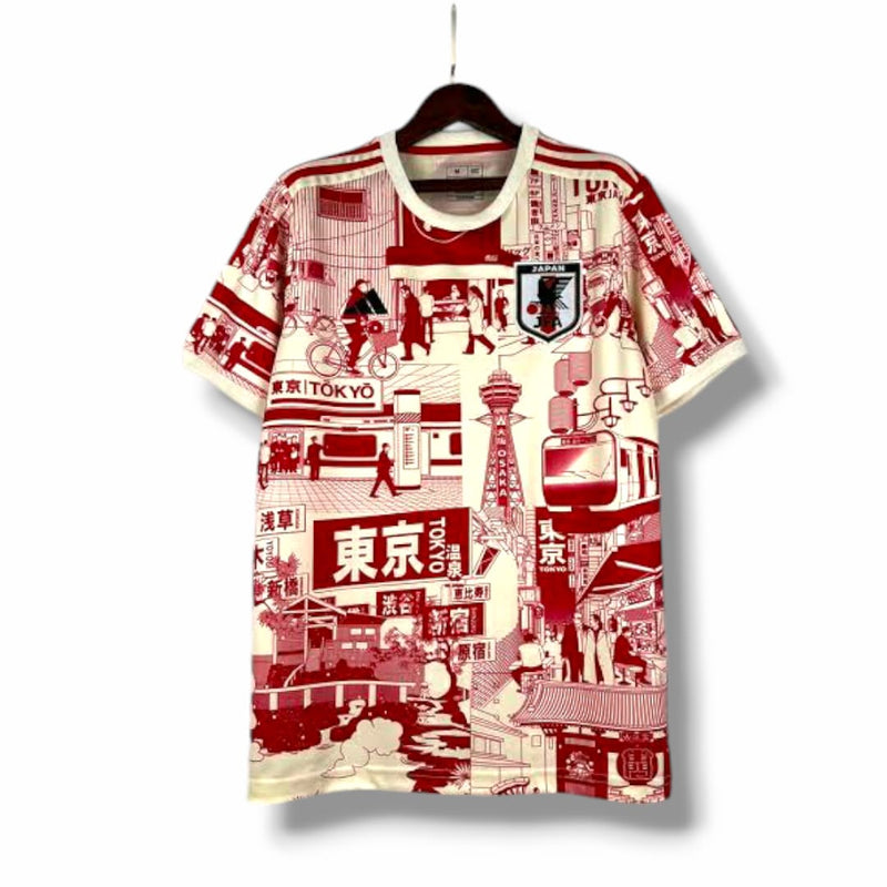 Camisa Japão 2023 - Torcedor Masculina ( Edição Especial Tokyo ) - Branca e Rosa
