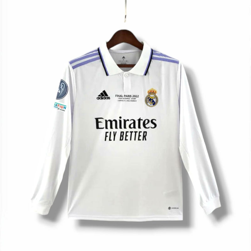 Camisa Manga Longa Real Madrid 2022/23 Adidas - Branco UCL 14