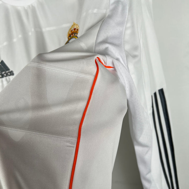 Camisa Real Madrid 2013/14 Manga Longa Home Retrô