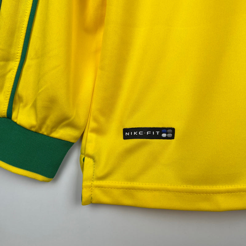 Camisa Brasil 1998 Manga Longa Retrô