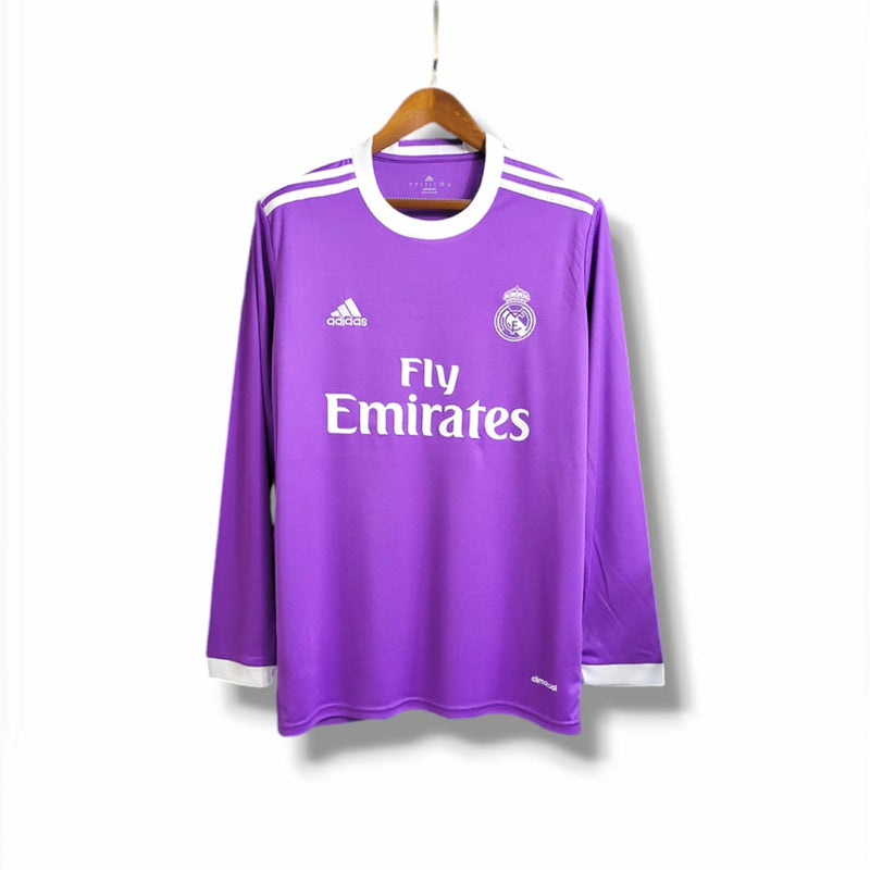 Camisa Real Madrid 2017/18 Manga Longa Roxa