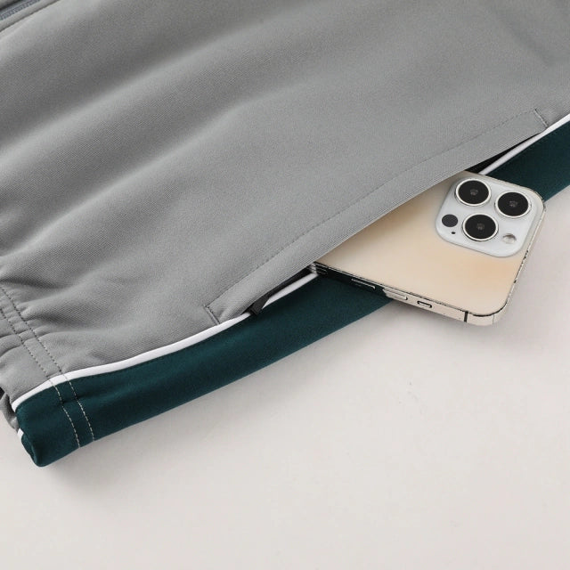 Conjunto de Agasalho Nike Cinza e Verde / 734