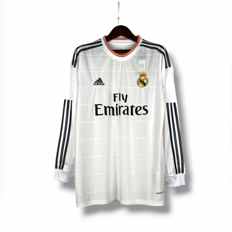 Camisa Real Madrid 2013/14 Manga Longa Home Retrô