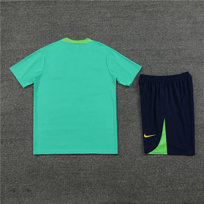 Kit Treino Seleção Brasil Nike 24/25 Camisa Verde Bermuda Azul Marinho