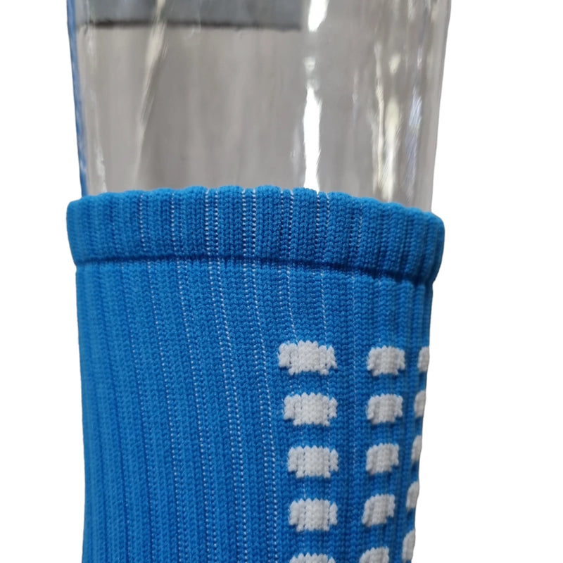 Meias Futebol Antiderrapante Cano Baixo - Azul com detalhes em branco e preto