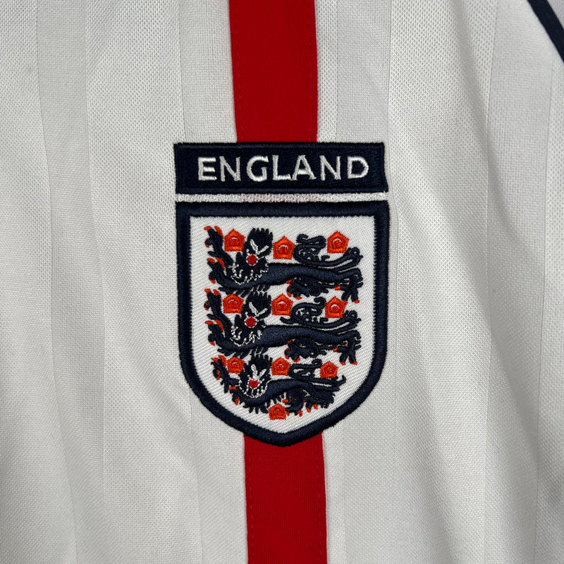 Camisa Inglaterra 2002 Manga Longa Retrô