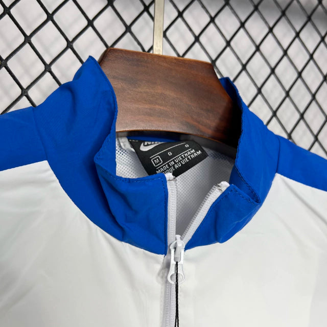 Blusa Corta Vento Seleção Brasil Unissex Retrô 1994 - Branco e Azul