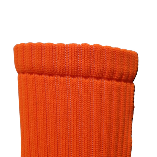 Meias Futebol Antiderrapante Cano Baixo - Laranja com detalhes no branco e preto