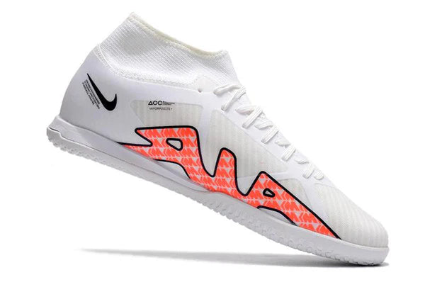 Chuteira Futsal Nike Air Zoom Superfly 9TF - Branco/Laranja - Cano Alto