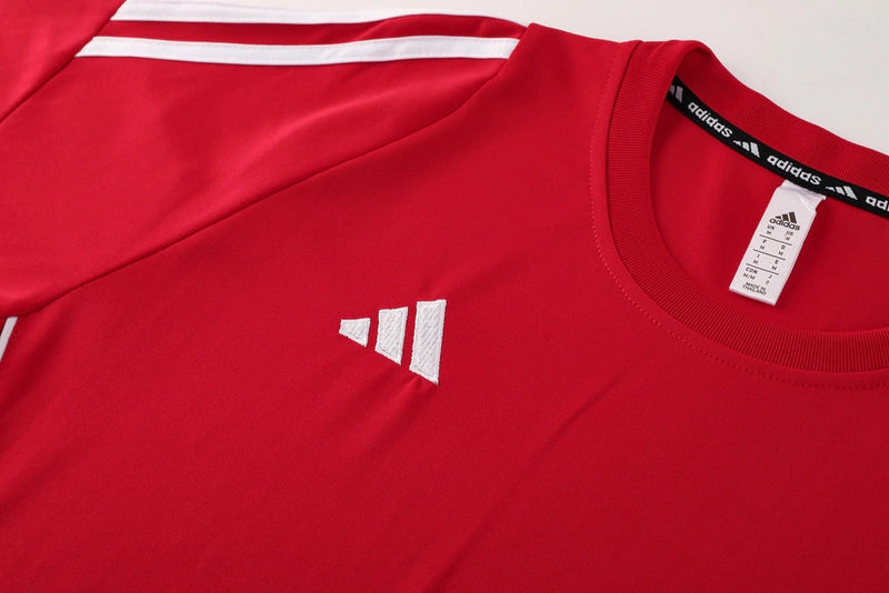 Kit Treino Adidas Climacool Masculino - Bermuda Preta e Camisa Vermelha
