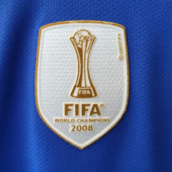 Camisa Manchester United 2008/09 Azul Manga Longa / RONALDO 7 + Patchs