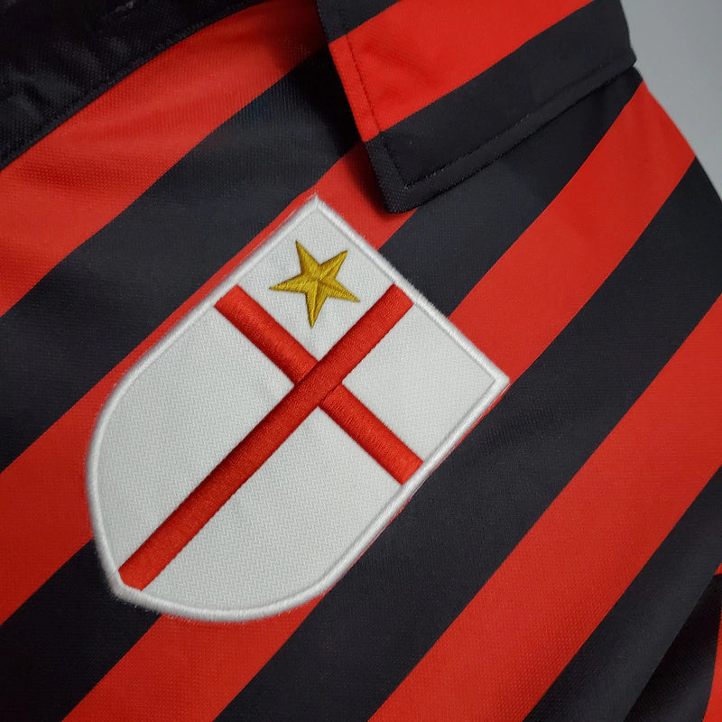 Camisa Retrô AC Milan I 1999/2000 - Masculina Adidas - Vermelha e preta - Centenário