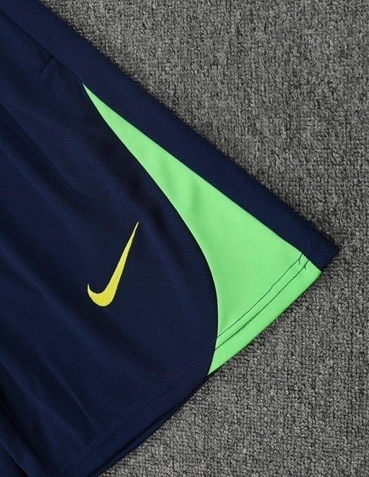 Kit Treino Seleção Brasil Nike 24/25 Camisa Verde Bermuda Azul Marinho