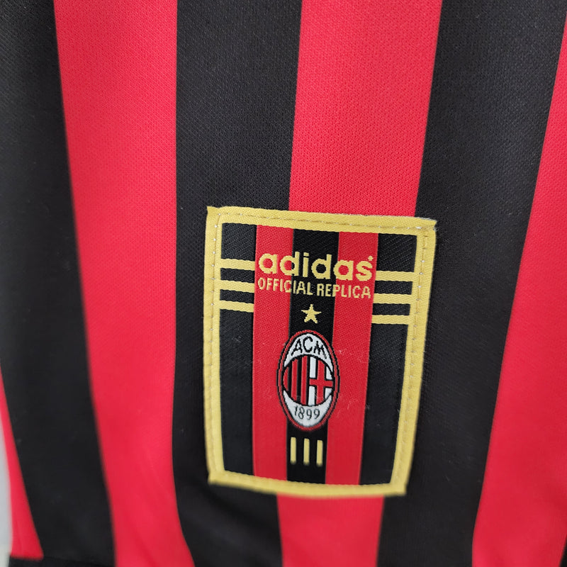 Camisa AC Milan 1999/00 Manga Longa Retrô Home