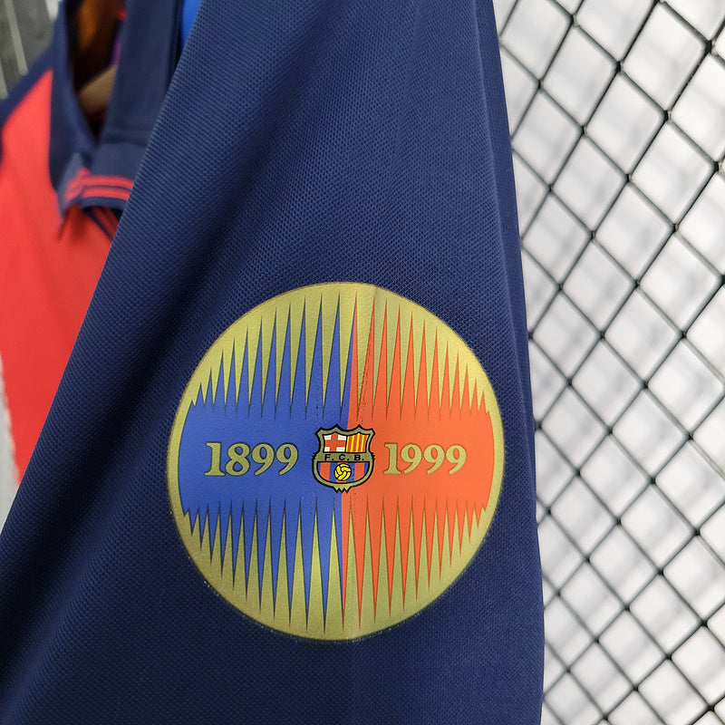 Camisa Barcelona Centenário Manga Longa Retrô