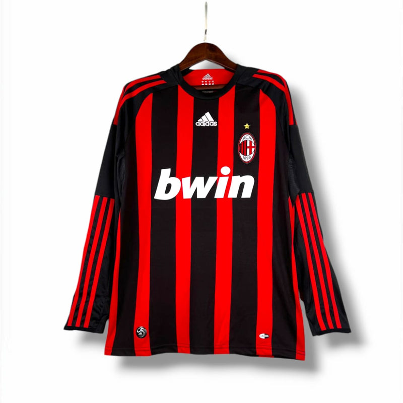 Camisa AC Milan 2008/09 Manga Longa Retrô