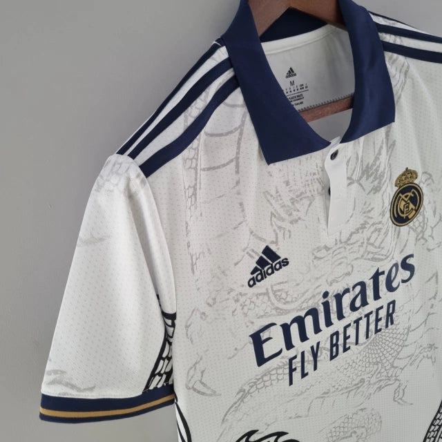 CAMISA REAL MADRID DRAGÃO 2022/23 TORCEDOR-ADIDAS-MASCULINA-BRANCA