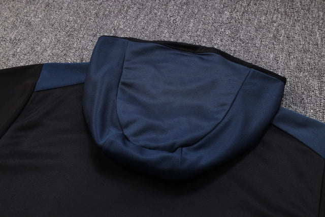 Conjunto de Moletom Nike Sportswear Tech Fleece Preto e Azul Marinho / 734