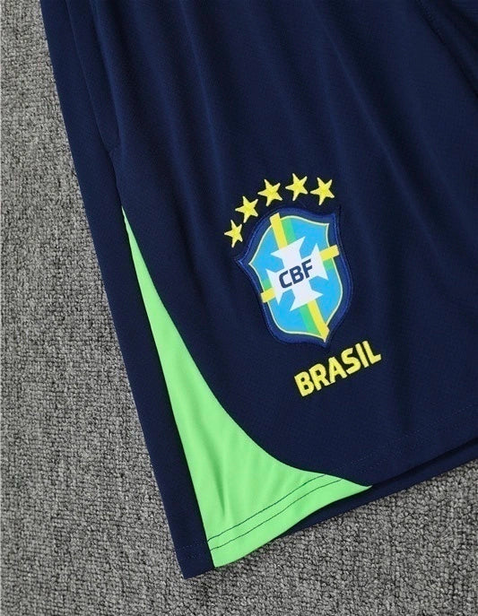 Kit Treino Seleção Brasil Nike 24/25 Camisa Verde Bermuda Azul Marinho