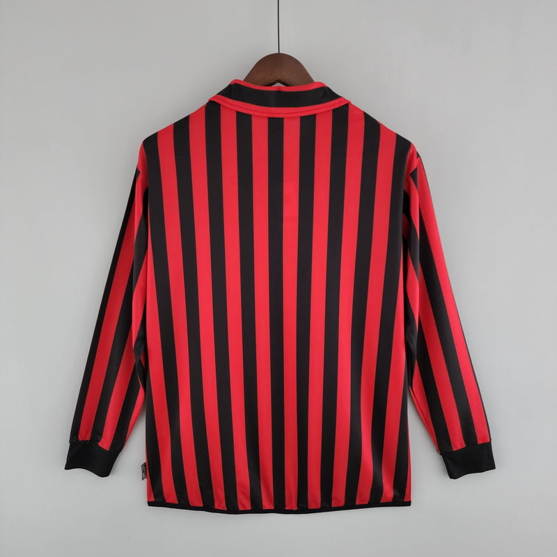 Camisa AC Milan 1999/00 Manga Longa Retrô Home