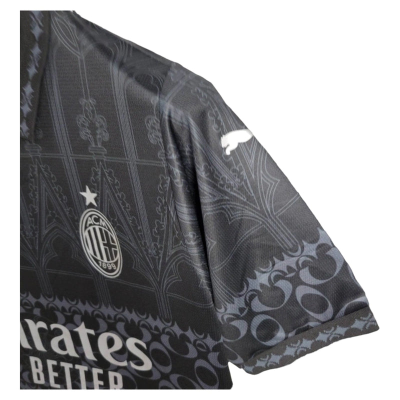 Camisa AC Milan x Pleasures "Luz e Trevas" Torcedor 2024/25 Masculino - Preta