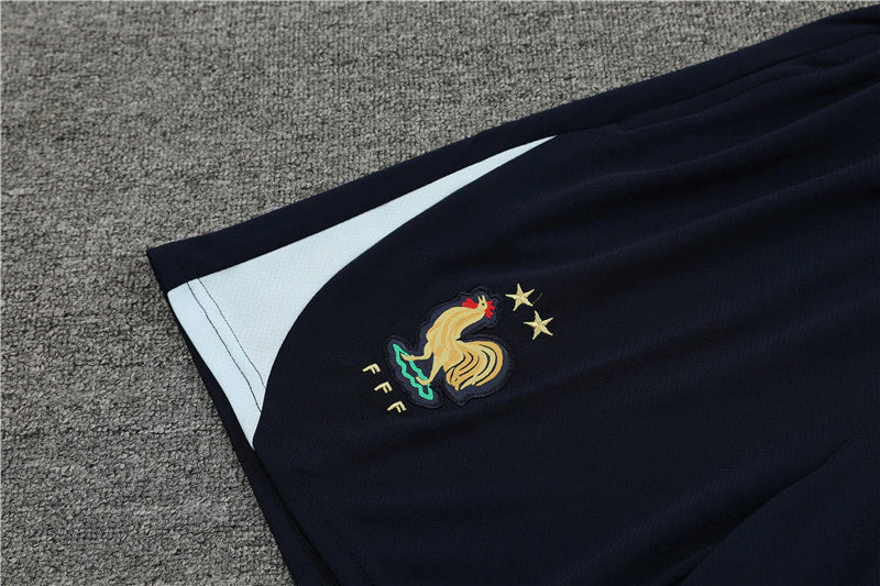 Kit Treino Seleção França Nike 24/25 Camisa e Bermuda Azul Marinho Masculino