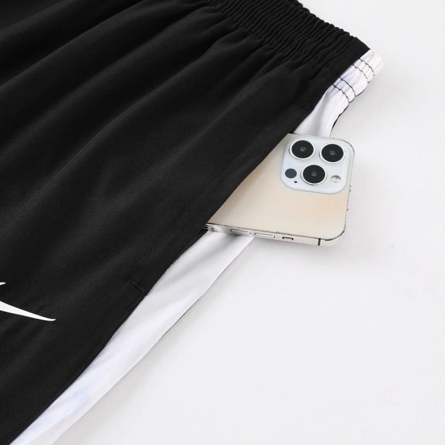Conjunto de Corta Vento Nike Cinza e Preto / 734