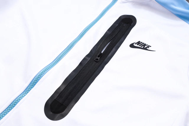 Conjunto de Moletom Nike Sportswear Tech Fleece Branco e Azul Celeste / 374