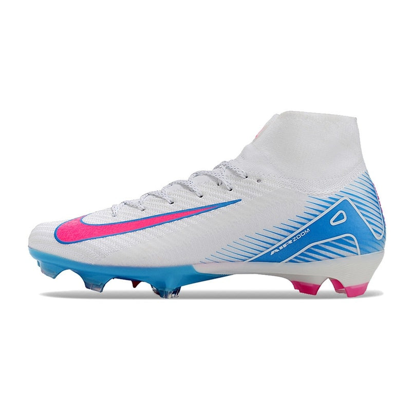 Chuteira de Campo NIKE Air Zoom Superfly 10 Elite FG Branco/Azul/Rosa - CANO ALTO