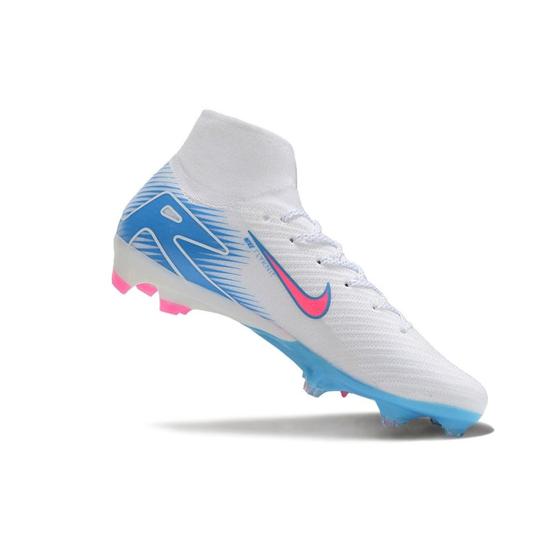 Chuteira de Campo NIKE Air Zoom Superfly 10 Elite FG Branco/Azul/Rosa - CANO ALTO