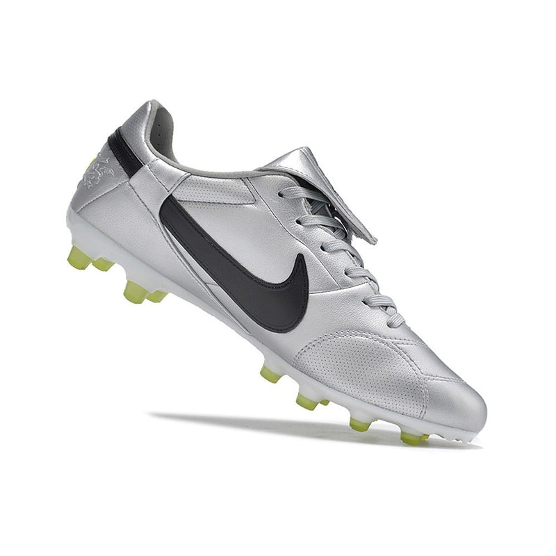 Chuteira de Campo Nike Premier III FG Prata/Verde