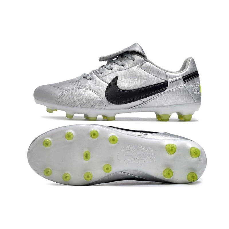 Chuteira de Campo Nike Premier III FG Prata/Verde