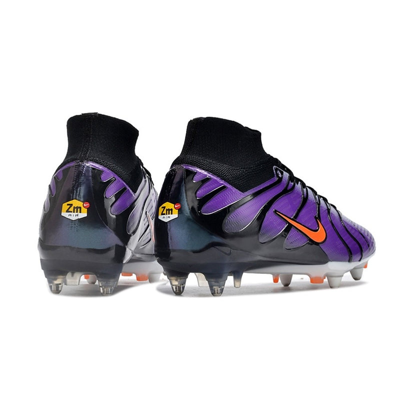 Chuteira de Campo NIKE Air Zoom Mercurial Superfly 9 Elite SG Anti-Clog TN Roxo/Laranja - CANO ALTO