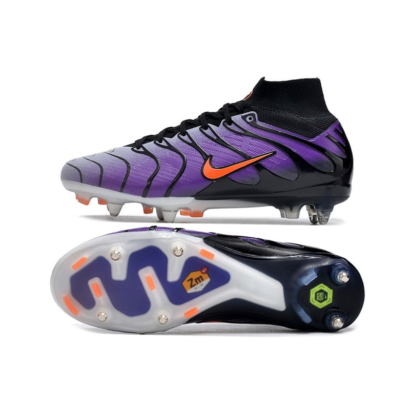 Chuteira de Campo NIKE Air Zoom Mercurial Superfly 9 Elite SG Anti-Clog TN Roxo/Laranja - CANO ALTO