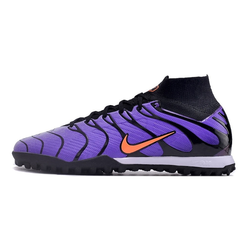 Chuteira NIKE Air Zoom Mercurial Superfly 9 Elite Society TN Roxo/Preto - CANO ALTO