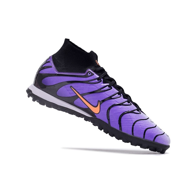 Chuteira NIKE Air Zoom Mercurial Superfly 9 Elite Society TN Roxo/Preto - CANO ALTO