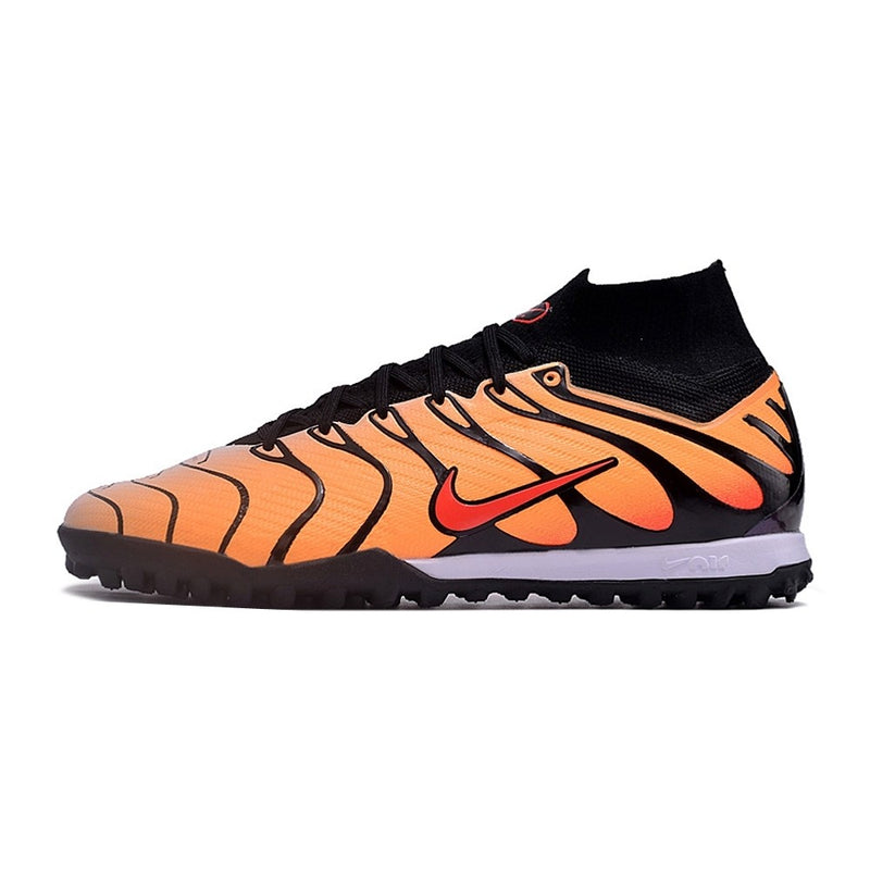 Chuteira NIKE Air Zoom Mercurial Superfly 9 Elite Society TN Laranja/Preto - CANO ALTO