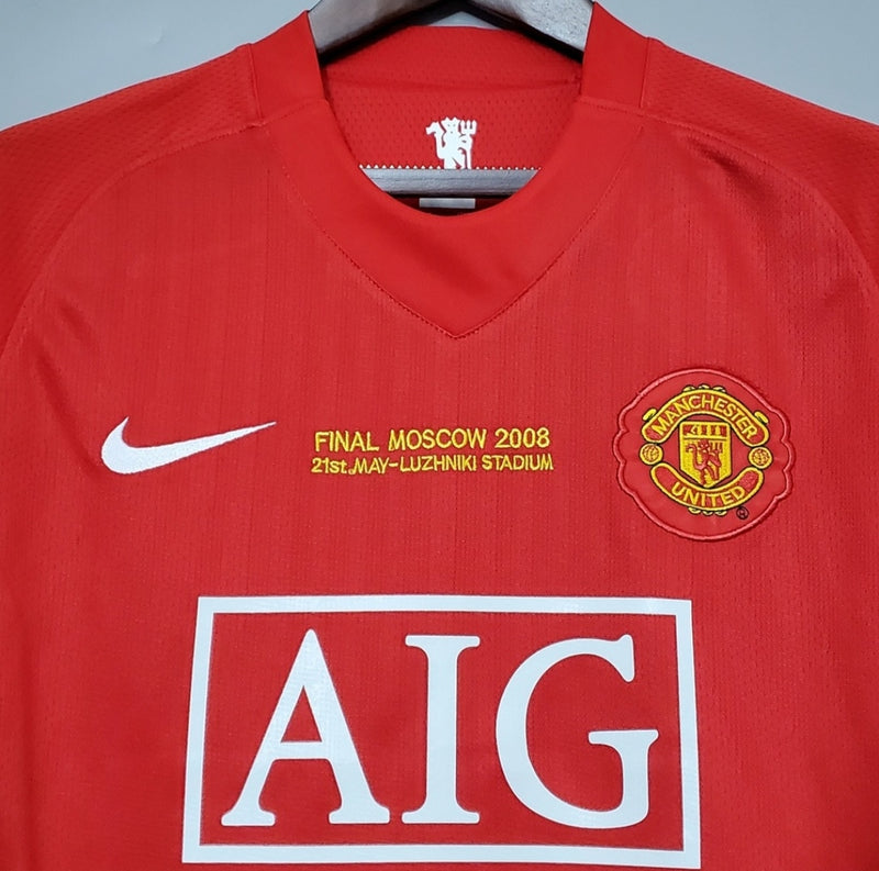 Camisa Retrô Manchester United 2007/08 RONALDO 7 + Patch Champions