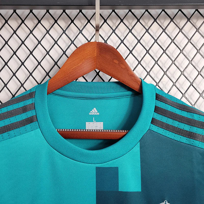 Camisa Real Madrid 2017/18 Manga Longa + Patchs- Adidas Torcedor Masculina Azul