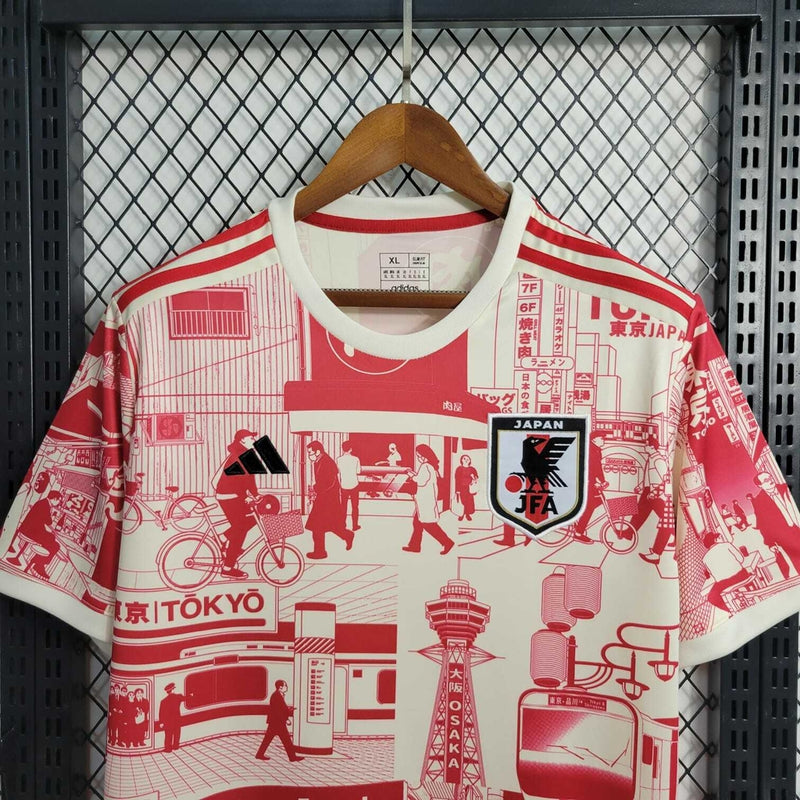 Camisa Japão 2023 - Torcedor Masculina ( Edição Especial Tokyo ) - Branca e Rosa