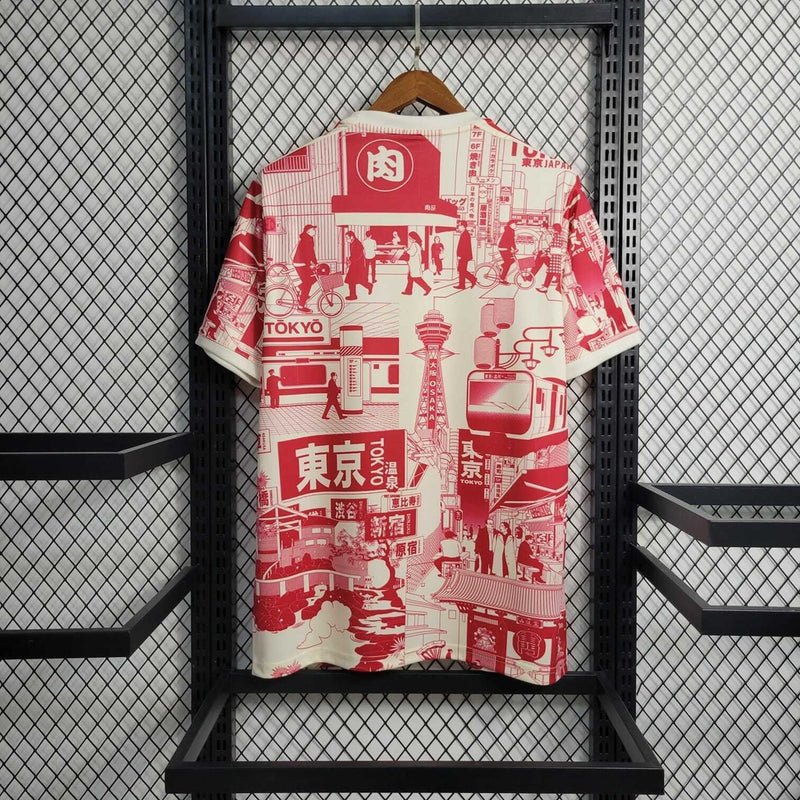 Camisa Japão 2023 - Torcedor Masculina ( Edição Especial Tokyo ) - Branca e Rosa