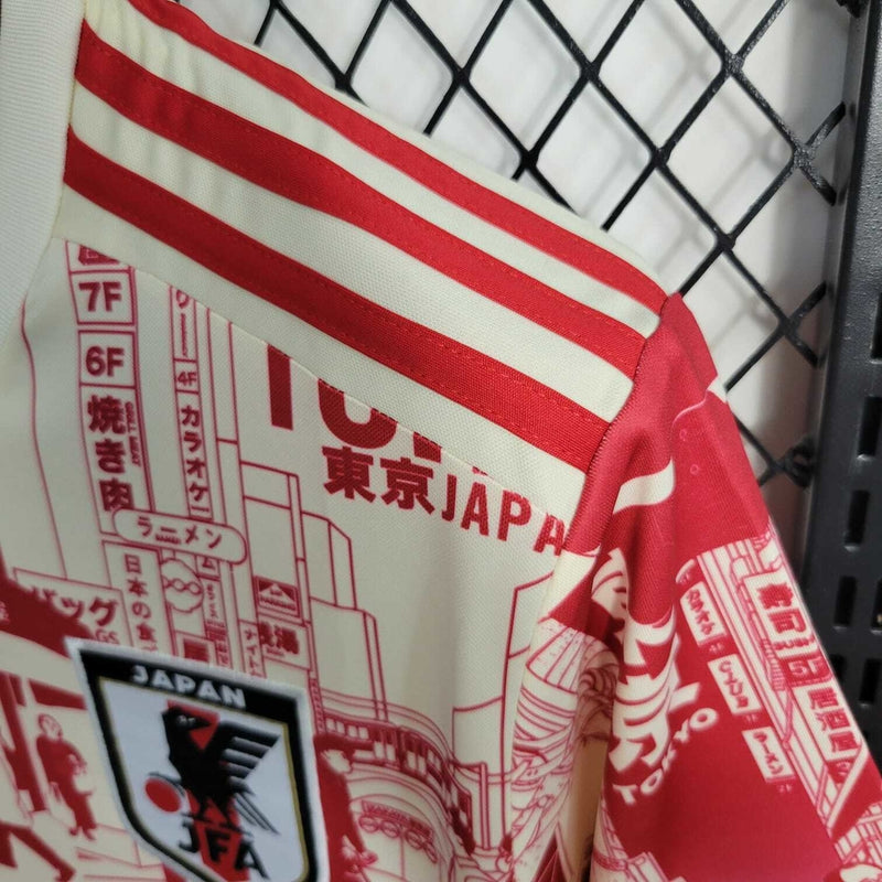 Camisa Japão 2023 - Torcedor Masculina ( Edição Especial Tokyo ) - Branca e Rosa