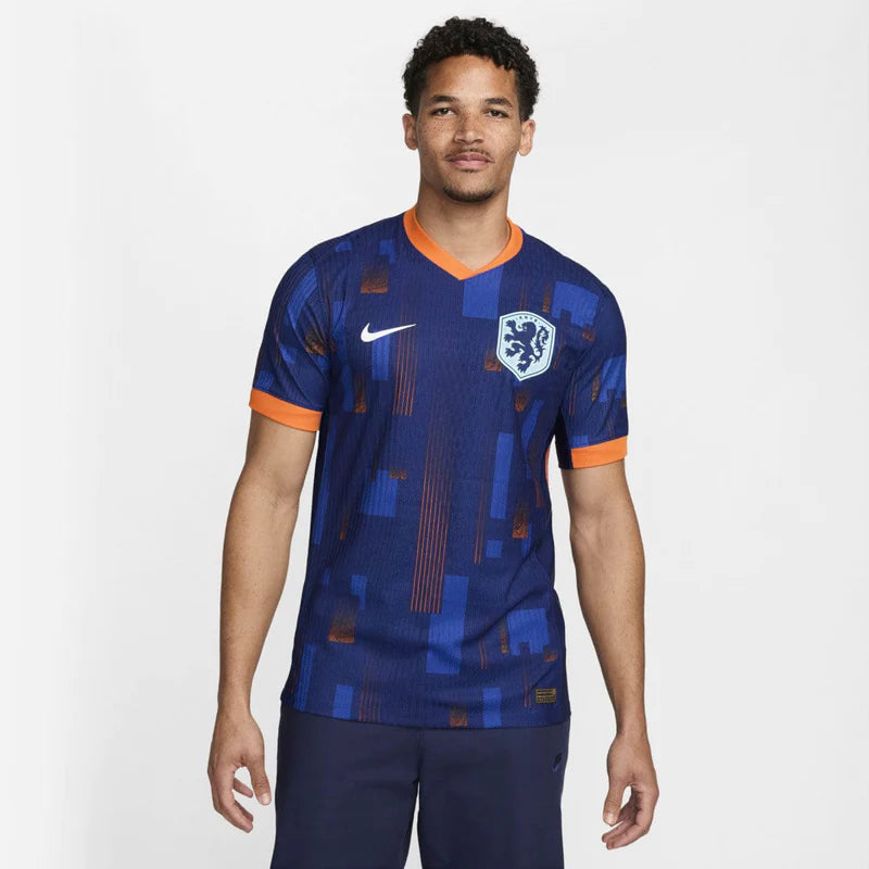 Camisa Seleção da Holanda II 24/25 - Torcedor Nike Masculina - Azul com detalhes em laranja