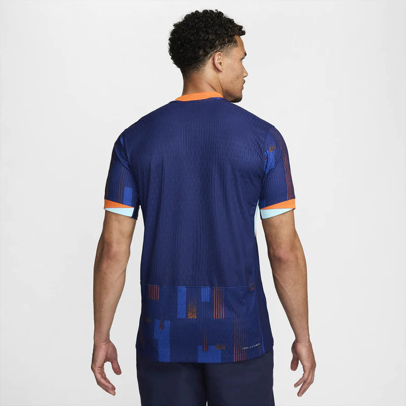 Camisa Seleção da Holanda II 24/25 - Torcedor Nike Masculina - Azul com detalhes em laranja