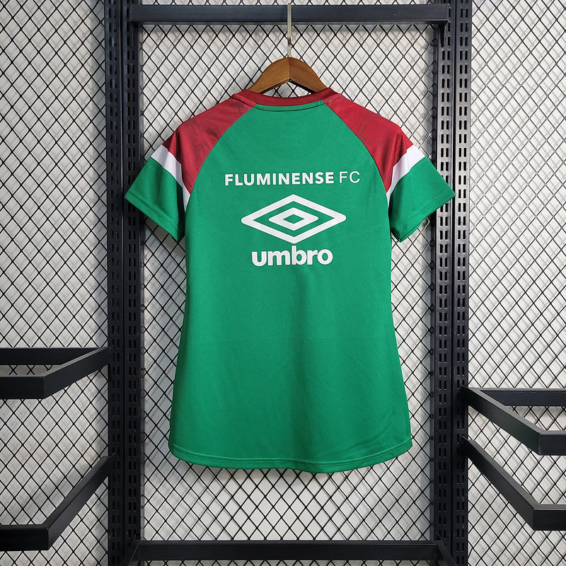 Camisa Fluminense 2023/24 Feminina Treino Green + Patch Campeão Libertadores