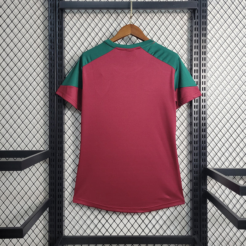 Camisa Fluminense 2023/24 Feminina Treino grena e verde